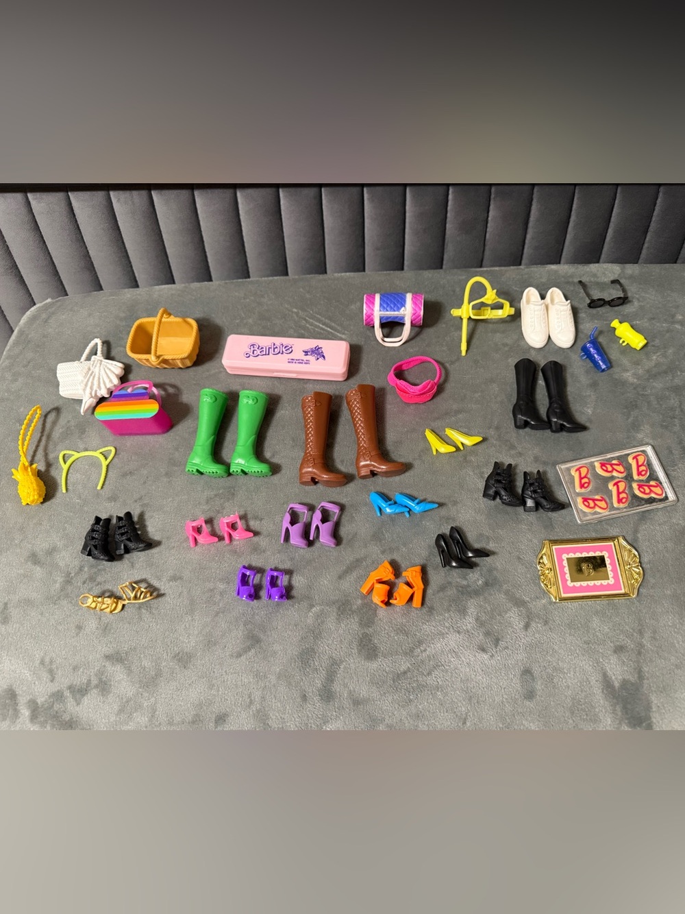 Barbie Doll Shoe & Accessory Lot Vintage Fashion Boots Heels Clothes
